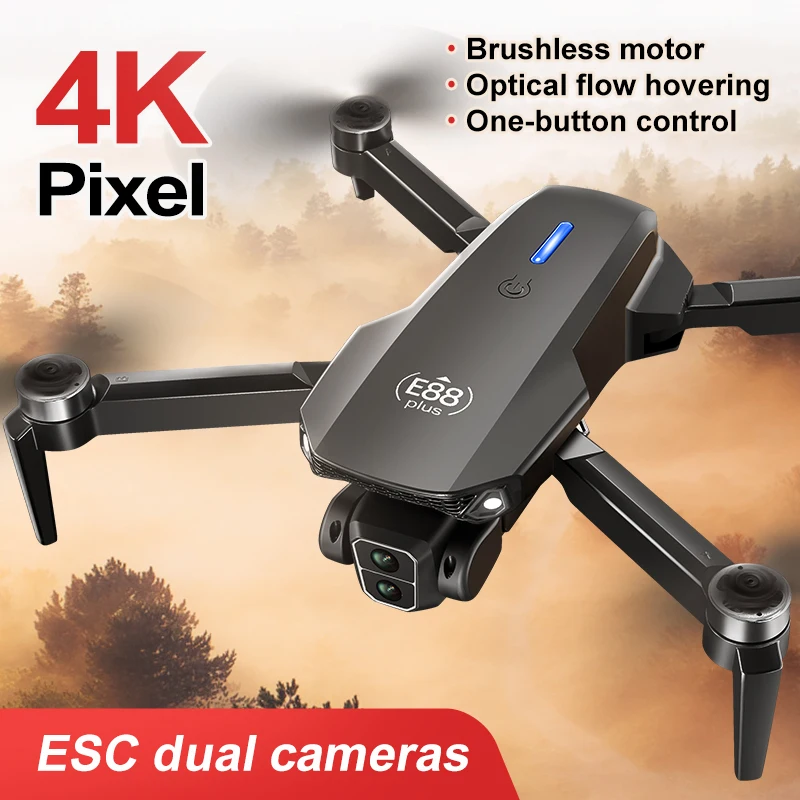 Drone Quadcopter E88 Plus baru - Drone Gimbal Brushless ulasan dan harga
