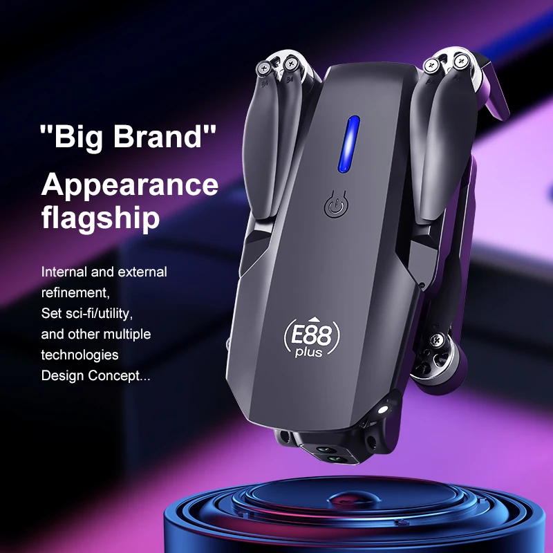 Drone Quadcopter E88 Plus baru - Drone Gimbal Brushless ulasan dan harga