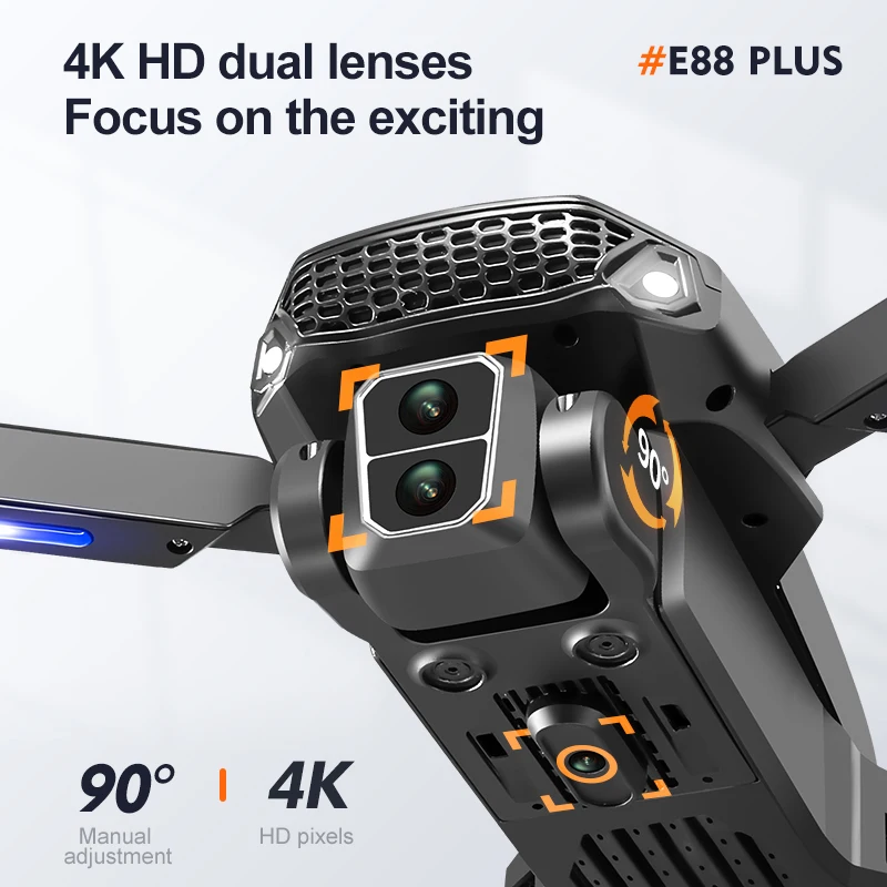 Drone Quadcopter E88 Plus baru - Drone Gimbal Brushless ulasan dan harga