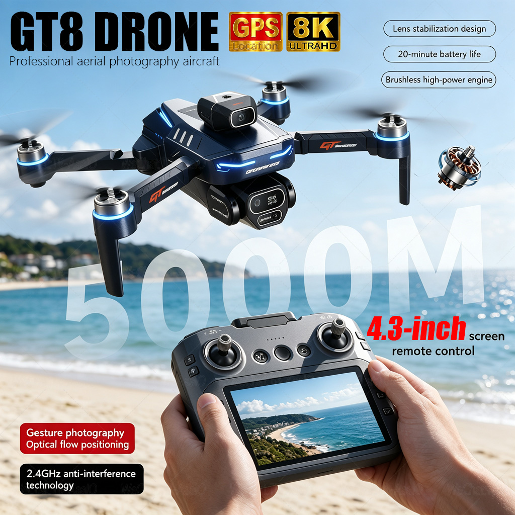 Drone RC GT8 HD BARU 4K Profes - Drone Gimbal Brushless ulasan dan harga