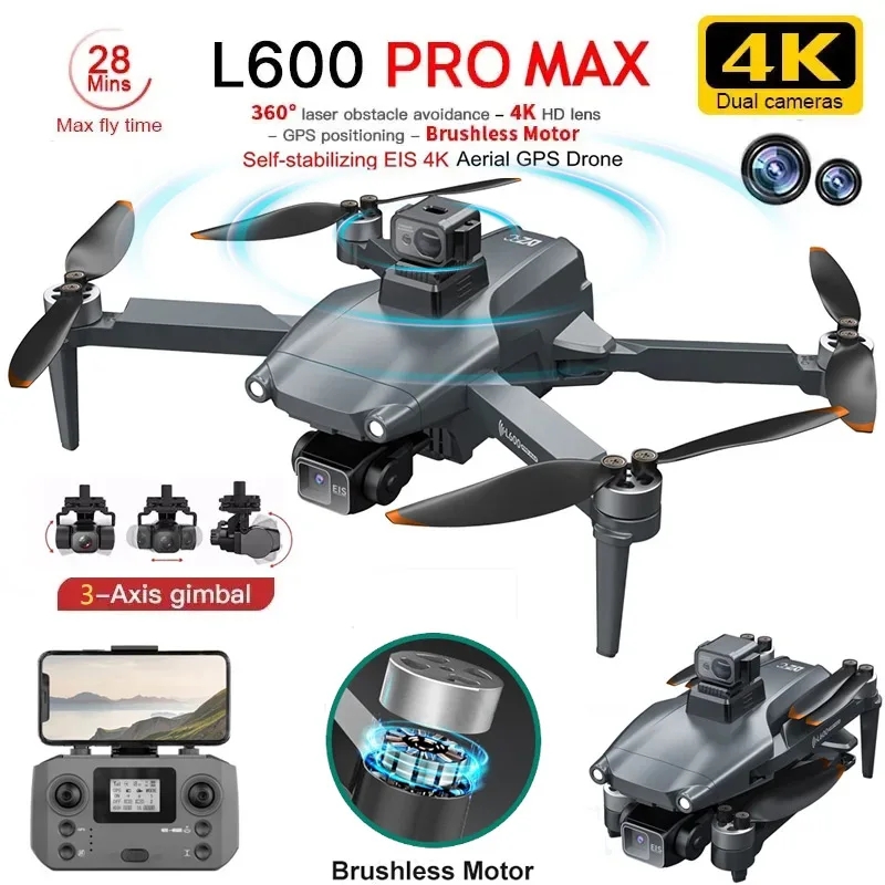 L600 PRO MAX Drone GPS profesi - Drone Gimbal Brushless ulasan dan harga